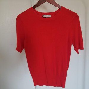 Zara Vintage Red Orange Knit Top